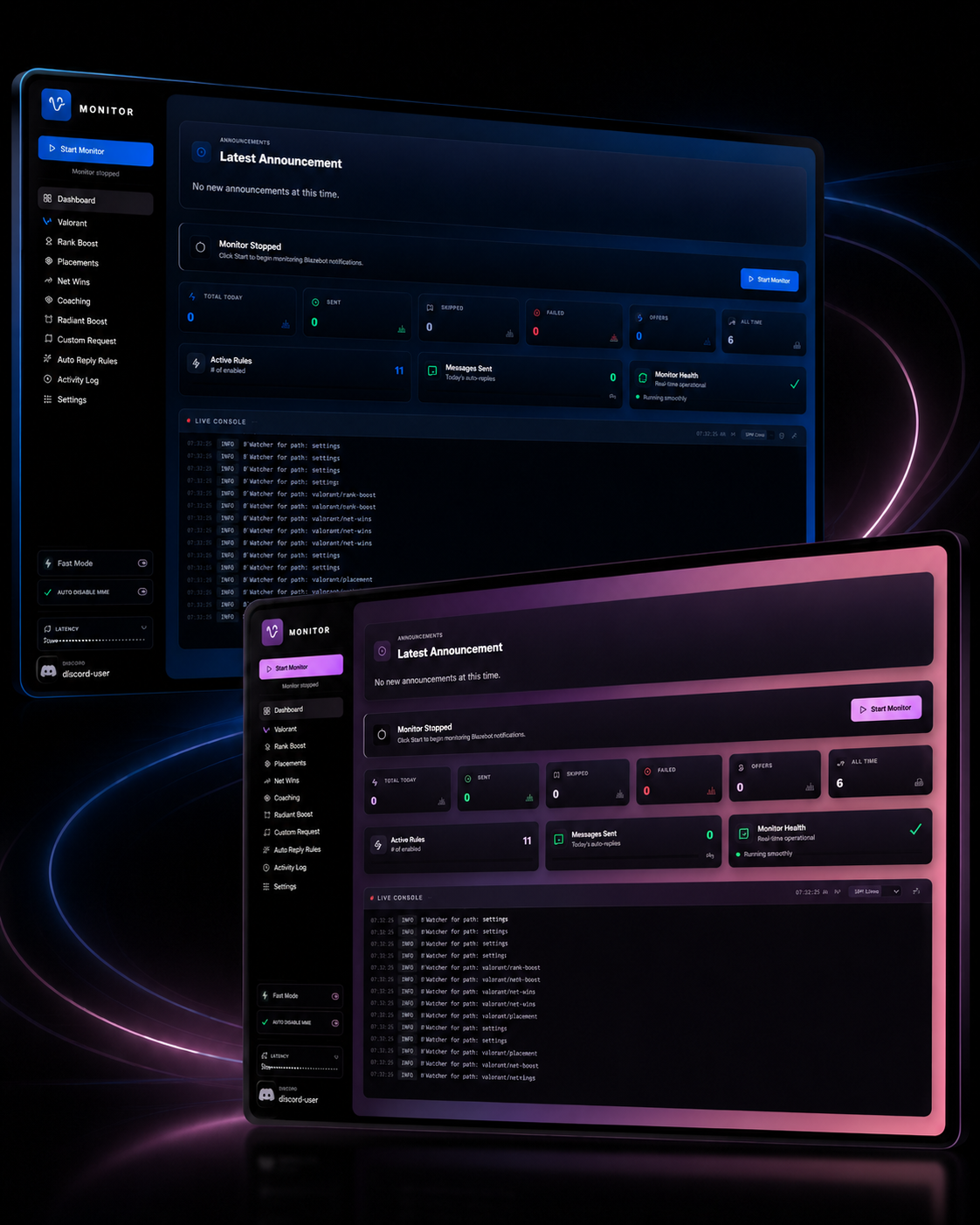 Velora dashboards